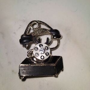 Old Fashioned Telephone Brooch